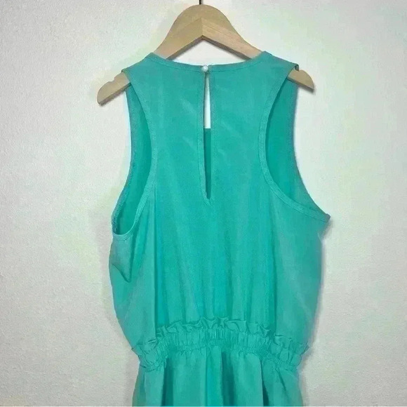 Z by Zella Girl Sleeveless Ruffle Waist Romper in Teal Lagoon Size Large 10/12 - Picture 5 of 9